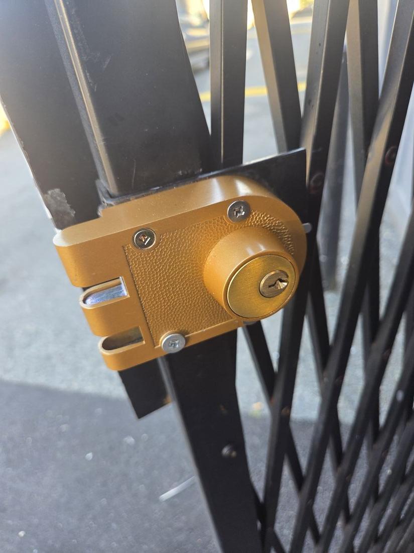 Keyed entry lever on a storefront door