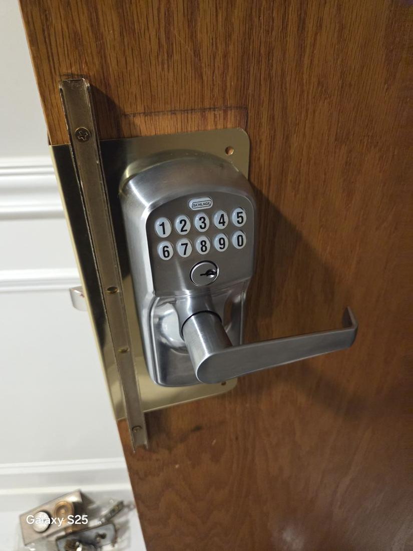 Weiser keypad deadbolt on a front door
